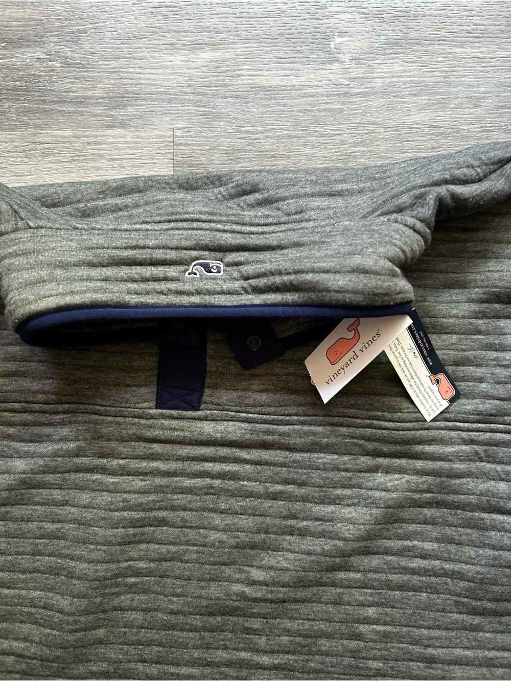 Vineyard Vines Quilted Snap Placket Pullover in Condor Gray Women’s Plus XXL New